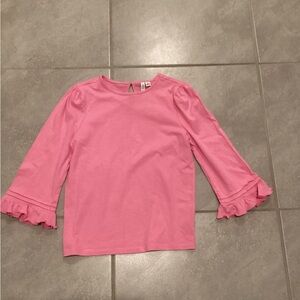 Janie and Jack Pink Long Sleeve Ruffle Tee